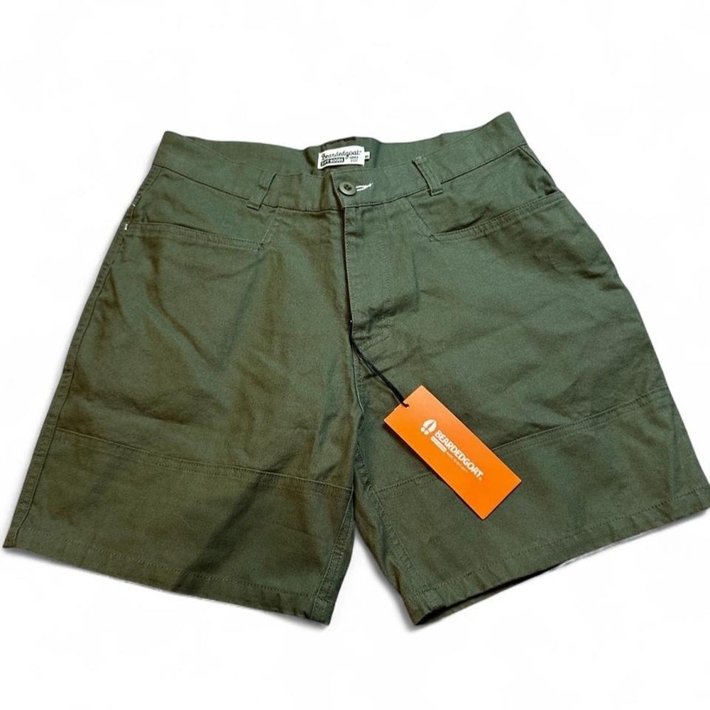 Bearded Goat Foundry Shorts Carpenter Green Duck Canvas Men's Size‎ 31x7